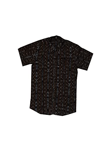 Image of Apolee Odisha Handloom 100% Organic Cotton Half Shirt For men; Black