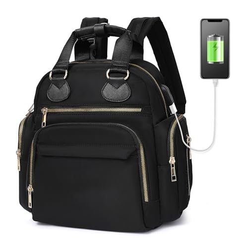 Image of ILCOLPO Small Diaper Bag Backpack Mini Baby Diaper Bag with 13 Pockets, Trave Baby Backpack for Boys Girls, USB Charging Port, Wet Dry Bag,3 Insulated Pockets, Stroller Straps,Black