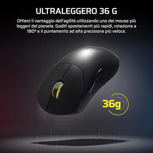 SABRE v2 PRO Ultraleggero Wireless FPS Mouse Gaming - 33.000 DPI, 36g di Peso, 8.000Hz Hyper-Polling, Interruttori Meccanici, Fino a 70 Ore di Durata della Batteria Wireless - Bianco - Mouse gaming - Immagine 3
