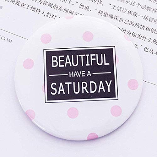 Preisvergleich Produktbild Taschenspiegel Lady Tragbarer Schminkspiegel Nettes Muster Tragbare Kosmetikspiegel Mit Kompakter Tasche Für Reisen Zu Hause Im Freien7 * 7Cm