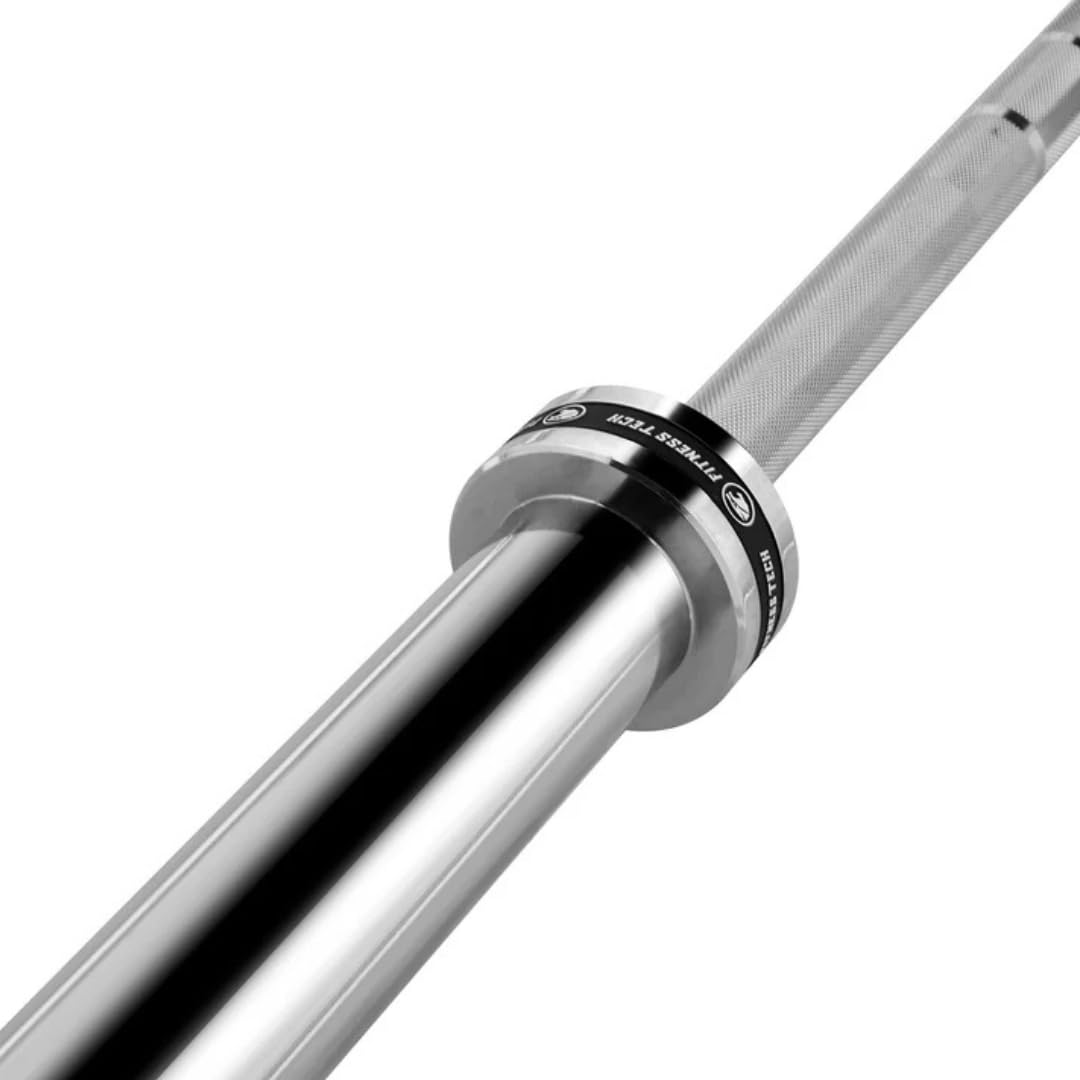 Barre de musculation olympique sans roulements, chromée, convient pour disques de 50 mm de diamètre, poids maximum admis 230 kg, 220 cm x 50 mm, 20 kg