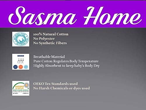 Sasma Home - 2 x Cot Fitted Sheets 100% Cotton Very Soft (60 x 120 cm)