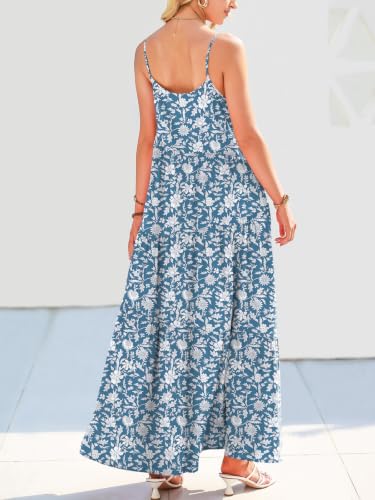 Image of ANRABESS Women Summer Casual Loose Sleeveless Sundress Spaghetti Strap Flowy Boho Linen Beach Vacation Maxi Long Dress