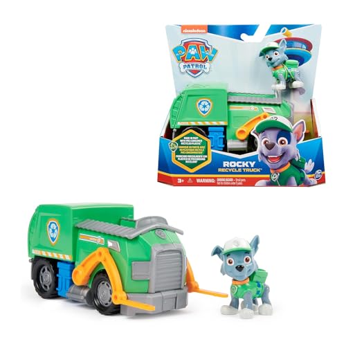 Paw Patrol - Paw Patrol - Pat Patrouille - VÉHICULE Figurine Rocky - Voiture 15cm Figurine Pat Patrouille À Collectionner - Pat Patrouille Jouet - Jouet Plastique Recyclé- Voiture Enfant - Jouet Enfant 3 Ans Et + - -10%