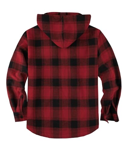 Image of ZITY Men's Flannel Hooded Jacket Fleece Sherpa Lined Plaid Shirts Jackets Zip Up Sweatshirt Hoodies for Men with 4 Pockets