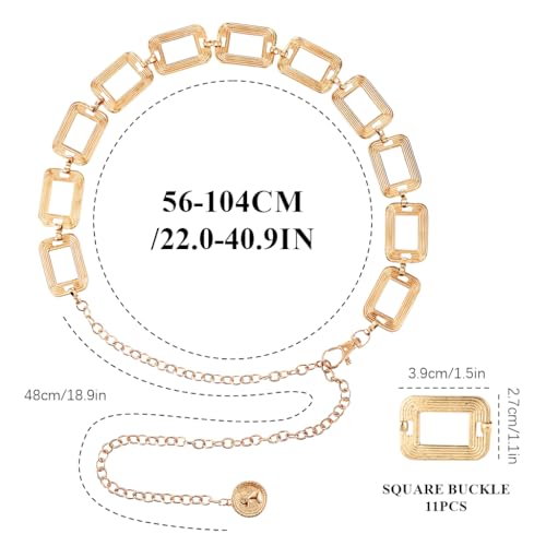 Image of SANNIDHI Waist Chain for Women Metal Golden Chunky Waist Belts Stylish Boho Hip Belt for Saree Fashion Western Saree Belts Adjustable Chain Belt for Women Dresses, Jeans, Skirts, Beach Outfits