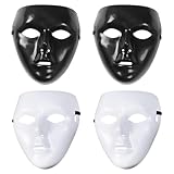 ✅【Produktinhalt】 Sie Erhalten 4 Masken Mit Einer Größe Von 20 X 17 Cm, Darunter 2 Weiße Und 2 Schwarze Masken, Die Ihren Anforderungen An Die Gesichtsdekoration Entsprechen.