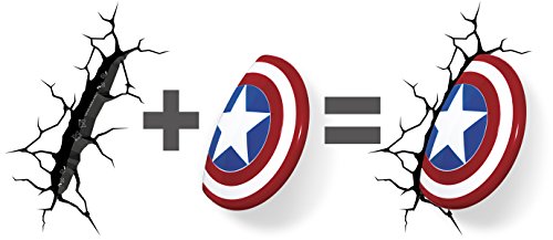 3D Light FX - Lampada da Parete Decorativa a LED, a Forma di Scudo di Capitan America della Marvel - Image 7