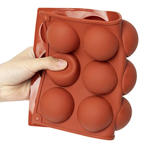 image for GROBRO7 3Pcs Silicone Semicircle Chocolate Mold Non-Stick Mini Dome Ba