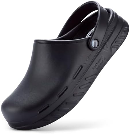 FitVille Mens Recovery Clog Garden Work Shoes with ArchMax Cushioned, Wide Toe Box & Arch Support