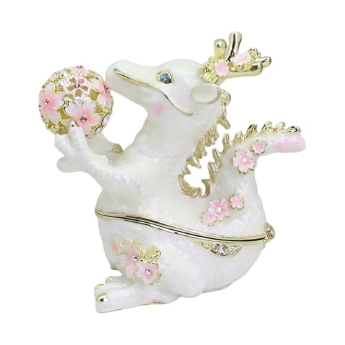 Boîte de rangement dragon en émail et coffret bijoux boucles d'oreilles