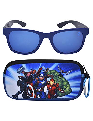 Avengers Kids Sunglasses with Kids Glasses Case, Protective Toddler Sunglasses