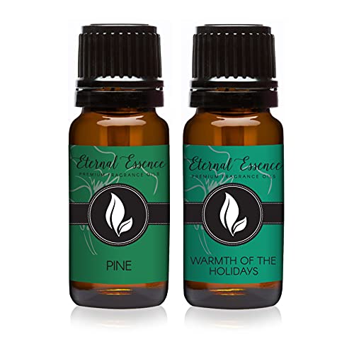 Image of Eternal Essence Oils 2 Pack 10ml Premium Fragrance Oil - Pine Needle & Warmth of The Holidays - for Candle, Soap Making, Aromatherapy, Diffusers, Home Care, & Humidifiers