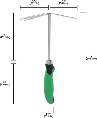 Miniatura 5 de Zenport 15311A - Juego de tenedor y rastrillo para arbustos de acero inoxidable, 12 pulgadas