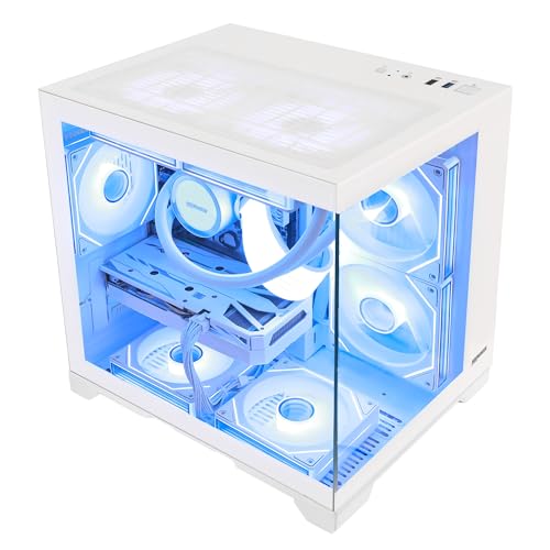 Image of Gaming PC, AMD Ryzen 7 5700X, GeForce RTX 5060 TI 8G, 32GB DDR4 RAM, 1TB NVMe + 1TB SATA SSD, 240mm AIO & Software Controlled ARGB Fans, Windows 11 Desktop Computer, White