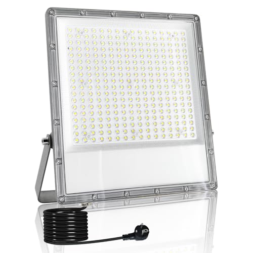 Indmird Focos LED Exterior 300W, Superbrillante 30000LM Proyector LED Exterior IP66 Impermeable Luces Led Exterior 6500K Blanco Frío Iluminación de Seguridad para Patio, jardin, Terraza, Entrada