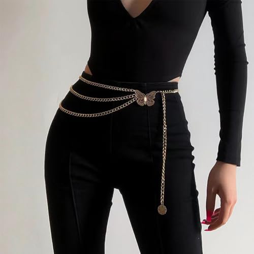 Women's Belts Metal Waist Chain Link Belt for Women Belts for Dress Jeans Country Concert Outfit Clothing accessories4