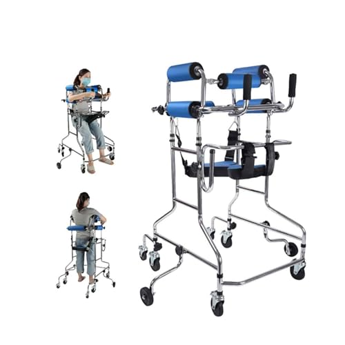 ,Andador para Ancianos Ajustable,Bipedestador Rehabilitacion con 8 Ruedas,Bipedestador Rehabilitacion Hemiplejia Adulto,para Discapacitados de 150-180 cm