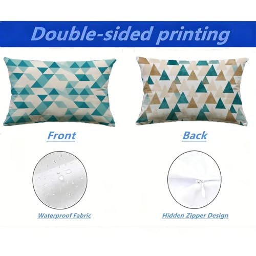 Coussin extérieur imperméable bleu 70x90 housse de coussin décorative de jardin M-P512 - 3