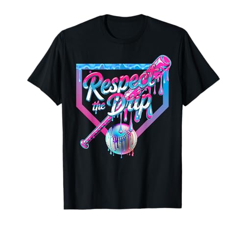 Baseball Drip for Boys Ice Cream Drip Youth Boys Baseball T-Shirt