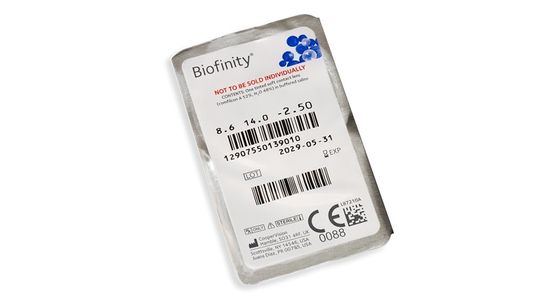Biofinity - Lentes de contacto esféricas mensuales (R 8.6 / D 14 / -4 Diop), Pack de 3 uds.
