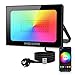 Projecteurs LED RGB Exterieur 42W, MEIKEE RGB Spot LED Couleur avec contrôlé par smartphone, étanches IP66, 16 millions de couleurs 20 Modes, pour jardin terrasse l'éclairage Interieur