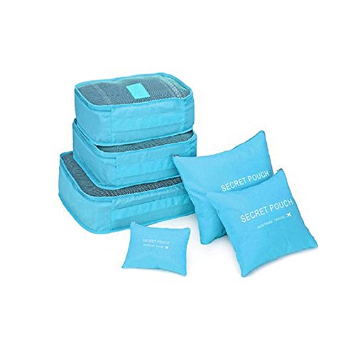 Preisvergleich Produktbild MAyouth Verpackungswürfel, 6 Teile / Satz Kofferorganisator, komprimierbare Gepäckwürfel, ideal für das Reisegepäck, Backpacking, Flugreisen, Wäscherei und Aufbewahrung