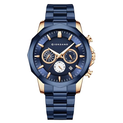 Image of Giordano Multi-Function Analog Watch for Men with Textured Dial, Classic Stainless Steel Strap and Date Function