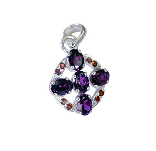 Pendentif en argent multi-gemmes pour femme bijou de l'Inde 0.8in