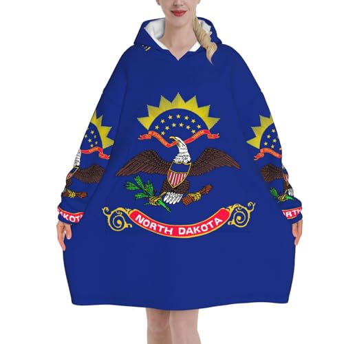 Couverture à capuche EdWal drapeau du Dakota du Nord idée cadeau femme doux