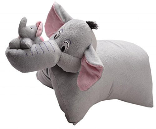 Image of Tickles Elephant Soft Stuffed Plush Cushion Pillow Cum Toy for Boys & Girls Birthday Gift (Size: 43 cm Color: Grey)
