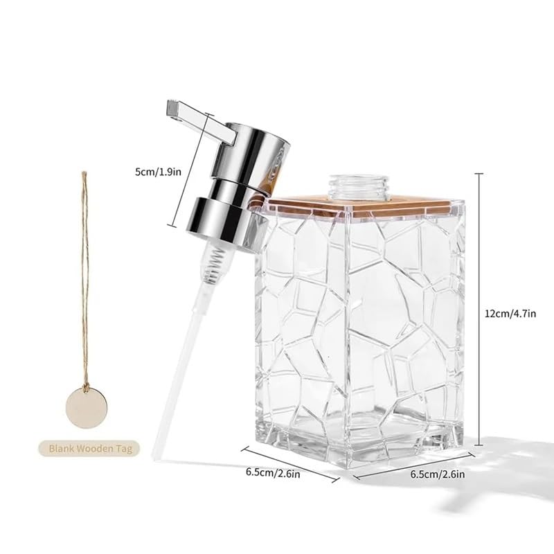 Set Bagno Accessori Completo Set di Accessori for Il Bagno Dispenser di Sapone con Vassoio Dispenser di Sapone in bambù Portaspazzolino Scatola di Bastoncini di Cotone Acrilico Trasparente