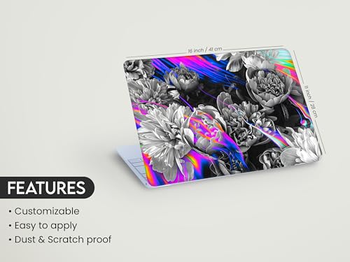 Image of NoWorries 14inch /15.6inch Laptop Skin ''Customizable'' Easy to Apply Gray Back Skin for All Laptops (Theme - Graffiti) (Scratch & Dustproop) Gray Back Material Bubble Free Laptop Skins