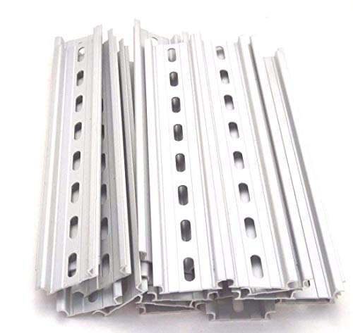 beihuazi® 6Pcs Rail DIN Montage Rail de montage Slotted Aluminum RoHS pour un disjoncteur ou un relai 35 mm de large, 7.5 mm de haut, long 200 mm Cover