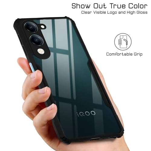 Image of Jkobi Back Cover Case for Vivo iQOO Z10 Lite (Shockproof with Polycarbonate Clear Panel | Professional Black)