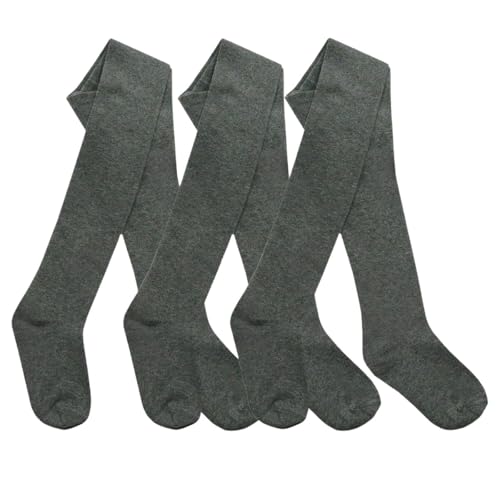 Bonjour - Girls (3 Pack) Multibuy Cotton Rich Plain Tights For School Every Day Wear Breathable Thick Warm Smart Casual Tights