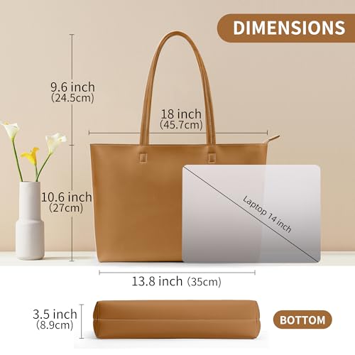 Image of KALIDI Tote Bag Zipper Shoulder Bag Faux Leather Purses Satchel for Women Casual Handbag Work Dating College