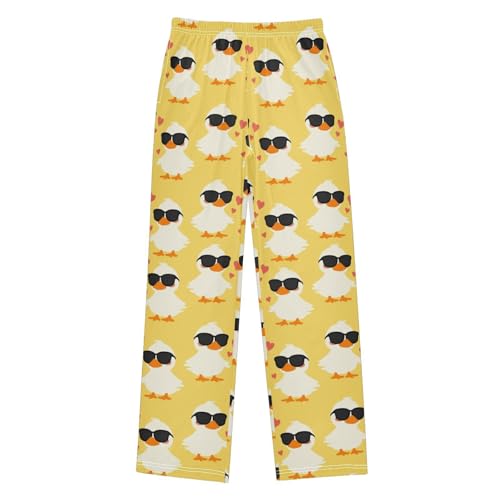 Cute Duck Black Glasses Boys Pants for Kids Jogger Pants with Pockets S-XL