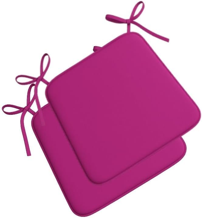 Chair Seat Pads with Ties 38x38x3cm Memory Foam Seat Cushion Non Slip Chair Pad for Dining Chairs Kitchen Office Garden Outdoor Indoor Seat Cushions Square Chair Cushion (Plum, Set of 2)