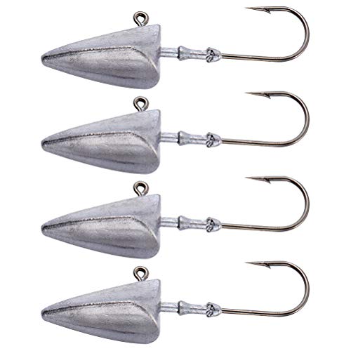 Abaodam 2 pacotes prático gancho de pesca resistente com cabeça de chumbo (2 peças/pacote)