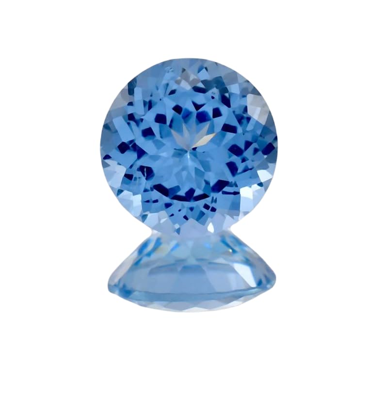 Aigue-marine 13mm facettée pour créer votre bague personnalisée à l'atelier