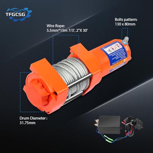 Kit winch eléctrico 12V 3500 lbs con cable de acero miniatura 5