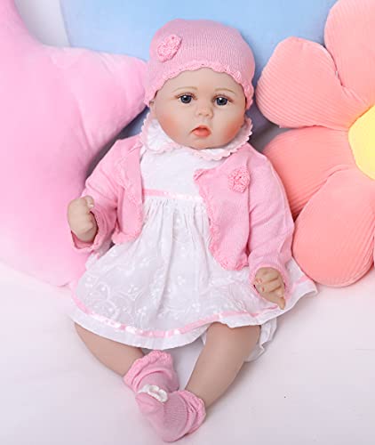 antboat 22 Zoll 55cm Reborn Puppen Lebensecht Weiches Silikon Vinyl Reborn Baby Mädchen Baby Reborn Lebensecht Mädchen… – Bild 6