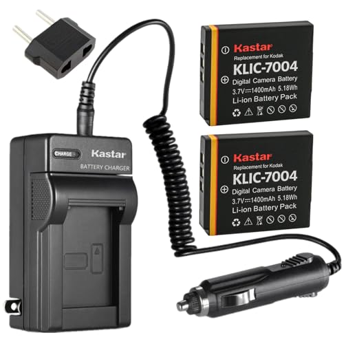 Kastar Battery (2-Pack) and Charger Kit for Fujifilm NP-50, Kodak KLIC-7004, Pentax D-Li68 work with Fujifilm FinePix F50FD,F60FD,F70EXR,F75EXR,F80EXR,F85EXR,F100FD,F200EXR,F300EXR,F305EXR,F500EXR,F505EXR,F550EXR,F600EXR,F605EXR,F660EXR,F665EXR,F750EXR,F770EXR,F775EXR,F800EXR,F850EXR,F900EXR,REAL 3D W3,X10,X20,XF1,XP100,XP110,XP150,XP160,XP170,XP200,BC-50,BC-45W and Kodak EasyShare M1033,M1093,M2008,PlayFull Dual,PlaySport,PlayTouch,V1073,V1273,V1233,V1253,Zi8,Zx3,Zi12 Cameras Kastar Battery (2-Pack) and Charger Kit for Fujifilm NP-50, Kodak KLIC-7004, Pentax D-Li68 work with Fujifilm FinePix F50FD,F60FD,F70EXR,F75EXR,F80EXR,F85EXR,F100FD,F200EXR,F300EXR,F305EXR,F500EXR,F505EXR,F550EXR,F600EXR,F605EXR,F660EXR,F665EXR,F750EXR,F770EXR,F775EXR,F800EXR,F850EXR,F900EXR,REAL 3D W3,X10,X20,XF1,XP100,XP110,XP150,XP160,XP170,XP200,BC-50,BC-45W and Kodak EasyShare M1033,M1093,M2008,PlayFull Dual,PlaySport,PlayTouch,V1073,V1273,V1233,V1253,Zi8,Zx3,Zi12 Cameras