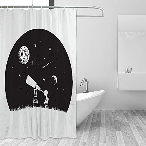 Rideau de douche imperméable en polyester de qualité supérieure motif garçon - 2