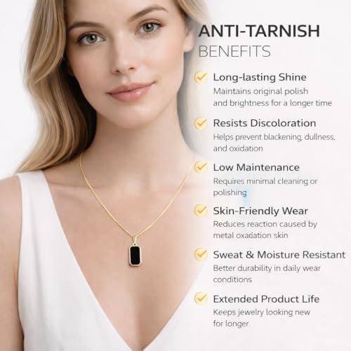 Image of RIDHVEE Anti-Tarnish Gold Plated Pendant Necklace for Women & Girls | Skin Friendly Lightweight Fashion Jewellery | Elegant Minimalist Chain Necklace & Gifting