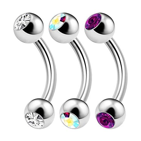 KJM FASHION 3PCS Surgical Steel Crystal Earrings Cover