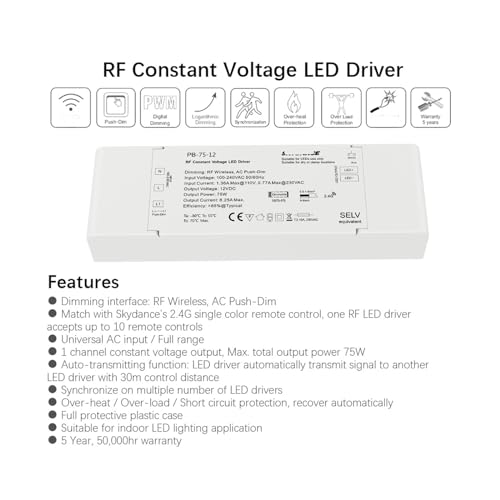 Télécommande 2.4G Variateur LED 12V 75W pilote de LED variable Model J