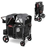 Radio Flyer Voya XT Quad Stroller Wagon, 4 Seater Wagon Stroller for Kids, Baby Stroller Wagon, Gray, Large