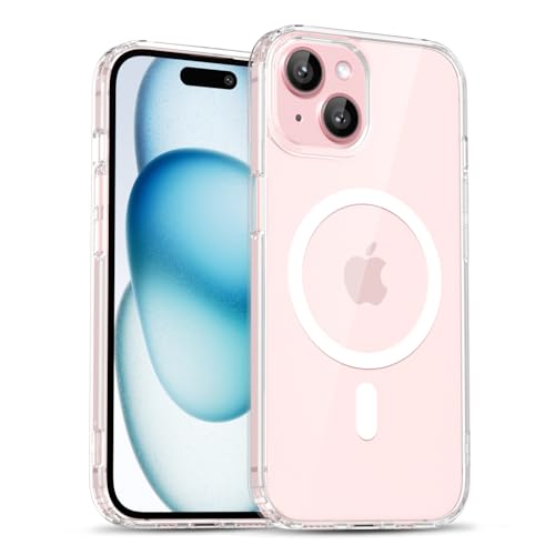 uvcoat for iPhone 15 Plus Case Clear Compatible with Magsafe Case Transparent, Ultra Slim Thin Magnetic Cases Soft Silicone & Hard Plastic Clear Back, Cute Mag Safe Cell Phone Cover, Clear